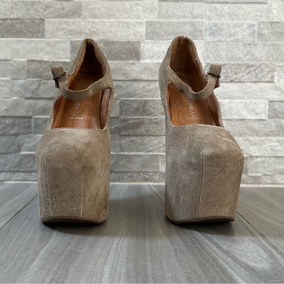 Jeffrey Campbell Nightwalker Platform Shoes- Light Brown Suede- Size 6 - Picture 4 of 12